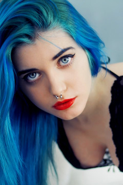 Blue Hair And Black Lace