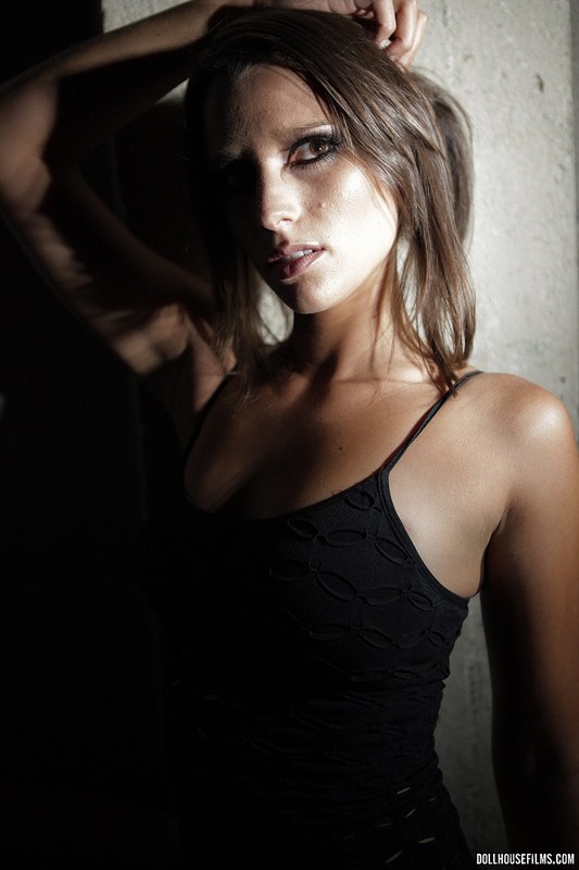 Attractive Brunette In Black Lingerie 05