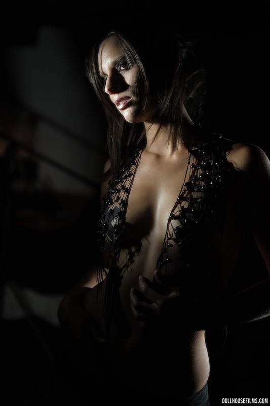Attractive Brunette In Black Lingerie 13